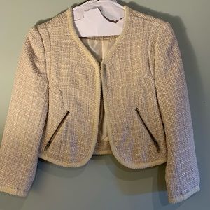 Chico’s (Swoon) Cream & Silver Crop Blazer